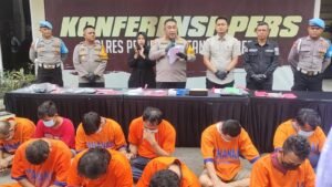 Polres Perak Pamer Belasan Tersangka Kasus 3C Selama 2 Minggu