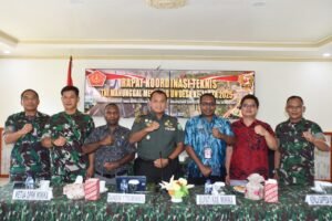 Bersama Forkopimda Dandim 1710/Mimika Gelar Rakornis TMMD Ke-124 Secara Virtual