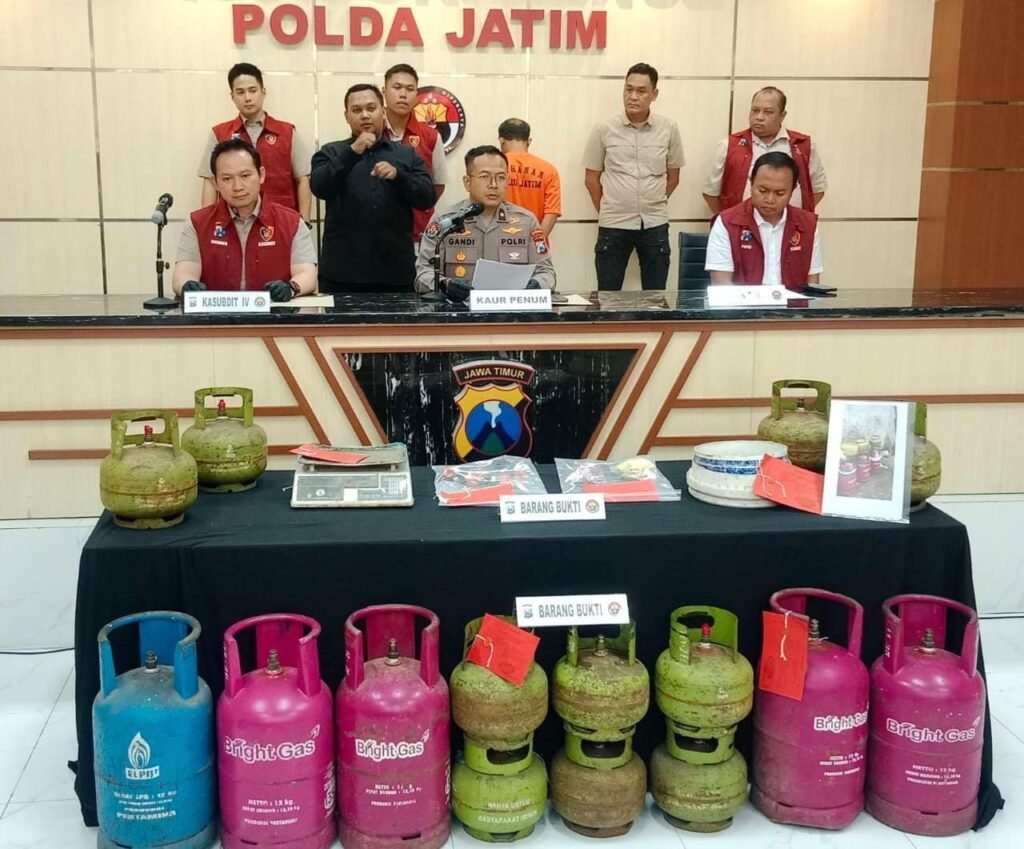 Polda Jatim Bongkar Praktik Tabung Gas Oplosan di Singosari Malang, 1 orang Tersangka