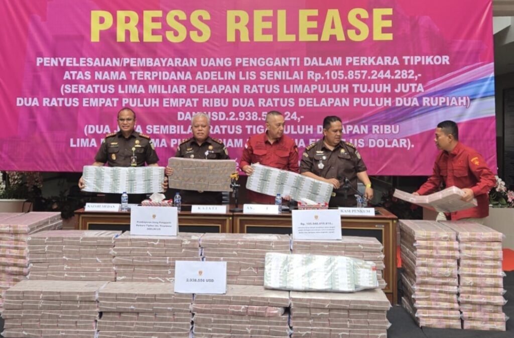 Kado Kejati Sumut di Harlah ke-80 Kejaksaan. Adelin Lis Kembalikan Uang Pengganti Kerugian Negara Rp105 Miliar dan US$ 2,9 Juta