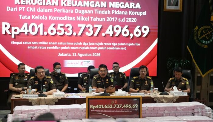 Kejagung Terima Pengembalian Uang Rp401,6 Miliar Terkait Kasus Ekspor Nikel Ilegal PT CNI